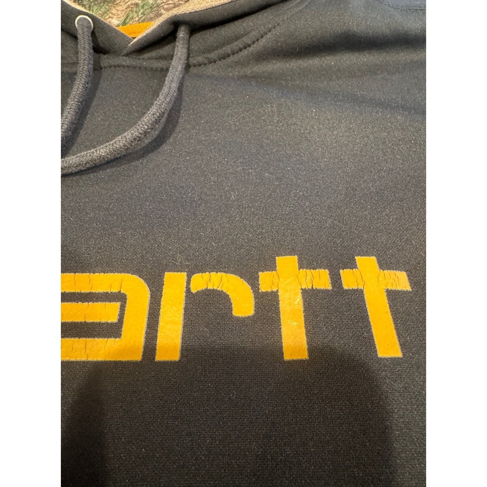Carhartt Force Hoodie Mens Medium Black Camo Lined Relaxed Fit Sweatshirt 102314 - Picture 3 of 9